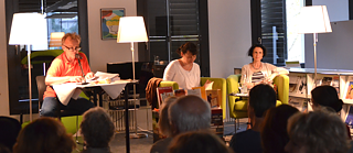 Literaturveranstaltungen: Wir organisieren regelmäßig spannende Literaturabende; hier: Rentrée littéraire 2019 mit Dominique Pinon und Katharina Borchardt.