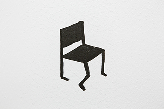 チェ・テユン、《Walking chair》、壁面ドローイング、ソウル・メディアシティ・​ビエンナーレ2016