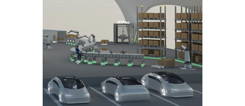 Las ideas de biointeligencia también podrían introducirse al sector del transporte en el futuro. Las mercancías no sólo se transportarían más rápido, sino que también protegerían el medio ambiente. Por ejemplo, las redes neuronales o las tecnologías de cadena de bloques (blockchain) podrían mejorar la eficiencia de los procesos logísticos. Las unidades de transporte inteligentes se comunicarían entre sí, responderían a las solicitudes y se optimizarían constantemente. Mientras que algunos vehículos, por ejemplo, se unirían para realizar transportes en convoyes, el enfoque de transporte de multitudes permitiría entregar incluso las cantidades de transporte más pequeñas: los paquetes individuales se transportarían en medios de transporte público, por ejemplo, lo que haría que el transporte fuera más rápido, más barato y más amable con el medio ambiente. La logística en las empresas ya se está optimizando con blockchain y el Internet de las Cosas. Mientras tanto, la investigación está trabajando en la transferencia del comportamiento de las abejas a los robots para aumentar la eficiencia.
