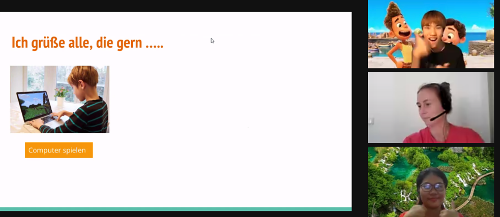Students from an online course working on an exercise.
