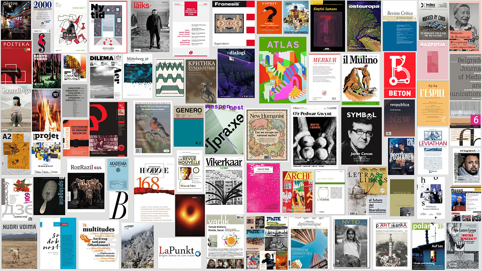 Collage mit Titelbildern der Eurozine Partnerzeitschriften