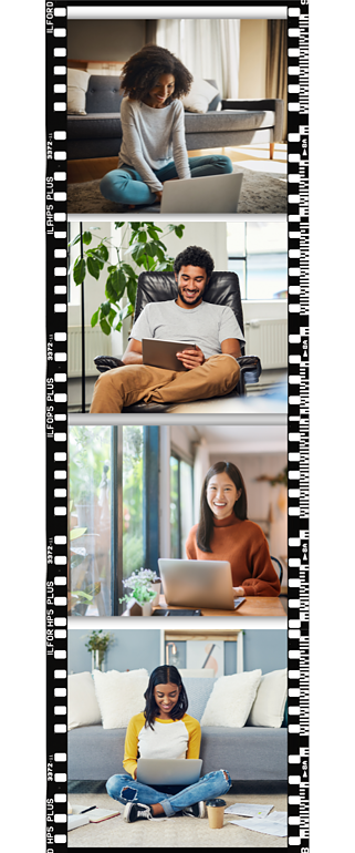 Group and learner on laptop