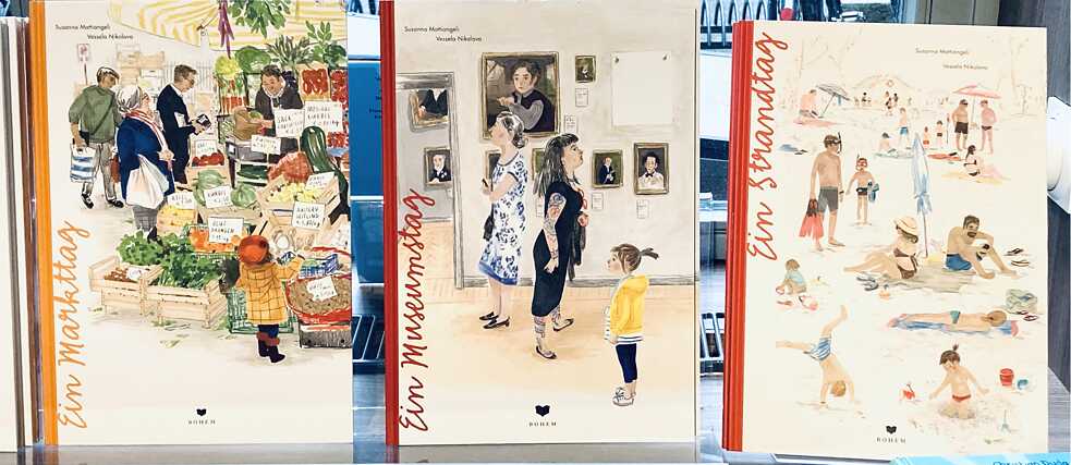 Bücher von Susanne Mattangeli und Vessela Nikolova im Schaufenster von Ocelot in Berlin-Mitte