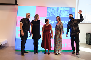 Launch Party Impressionen, das Team am Abend der Eröffnung im Projektraum.