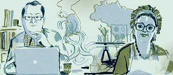 Illustration of Kwang Sun Joo (left) and Rosana Paulino (right) 