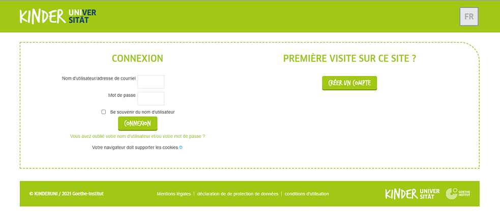 Bouton d’inscription