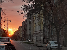 Sonnenuntergang in Lodz