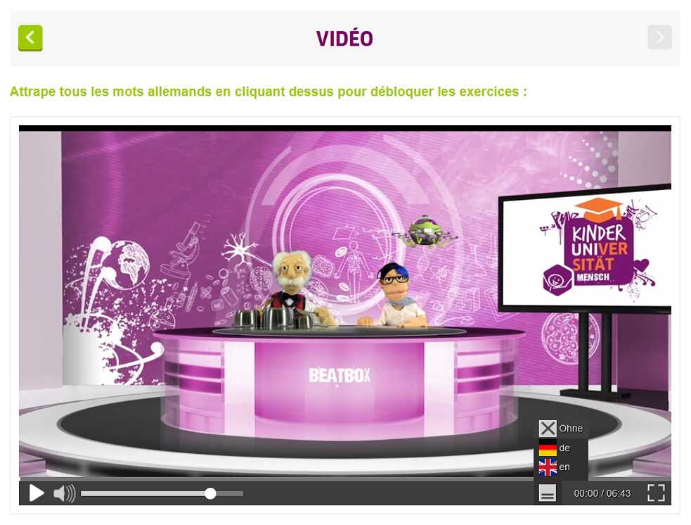 Leçon vidéo - version française