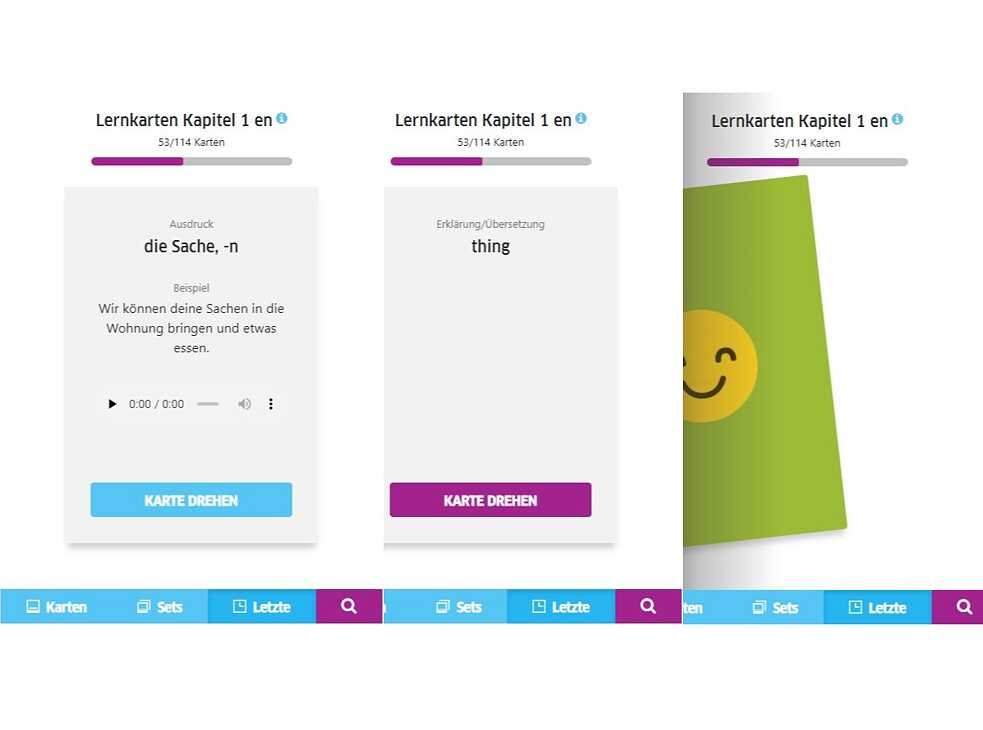 Con el entrenador de vocabulario móvil puede aprender las palabras en su celular.