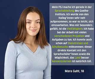 Mara Guht erzählt von ihrem Alltag als internationale Jugendfreiwillige