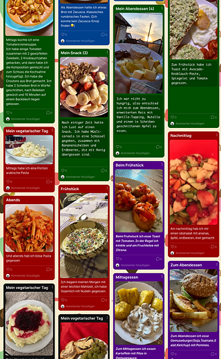 Das Endergebnis einer Unterrichtseinheit zum Thema „Vegetarismus“ – Die SuS planten selbst einen vegetarischen Tag und führten diesen durch.