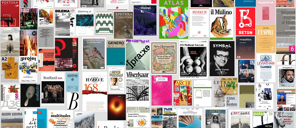 Collage av forsider til Eurozine tidsskrifter