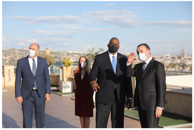 U.S. secretary of defence, Lloyd Austin visit to Georgia, October 18, 2021 (Official publication of the Embassy of the United States in Tbilisi)