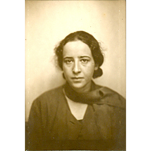 Hannah Arendt's Passport Photo. 1920's.