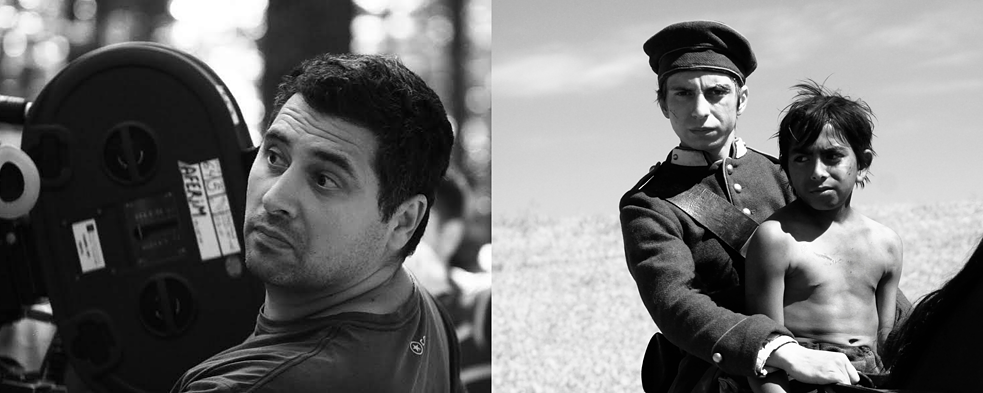 Radu Jude + еine Szene aus dem Film Aferim!