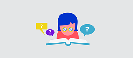 Illustration: two speech bubbles above a book