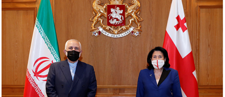 Meeting Between the President of Georgia, Salome Zourabichvili and Foreign minister or Iran at the time Javad Zarif on January 28, 2021 (Official publication of the Presidential administration of Georgia)