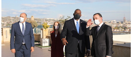U.S. secretary of defence, Lloyd Austin visit to Georgia, October 18, 2021 (Official publication of the Embassy of the United States in Tbilisi)