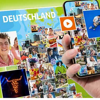 Ein Smartphone und mit vielen Bildern