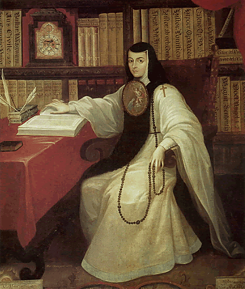 Portrait of Juana Inés de la Cruz by Miguel Cabrera around 1750.