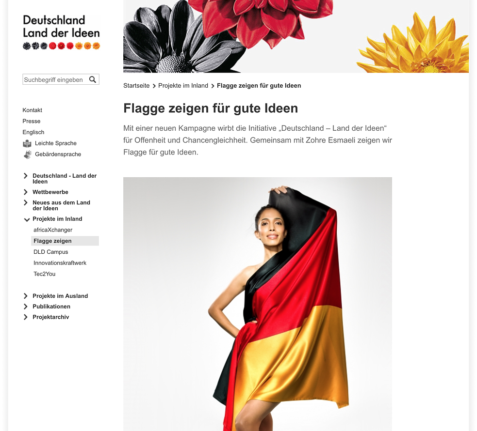 Webpage Land der Ideen