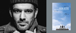 Stephan Weitzel und der Buch-Cover von "Der Ring der nie Bezwungenen"