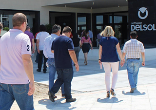 Software DELSOL employees enter the company.