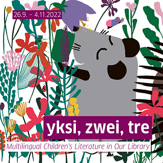 Eine Illustration mit einer Maus und Blumen