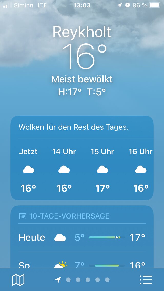 Weather app screenshot