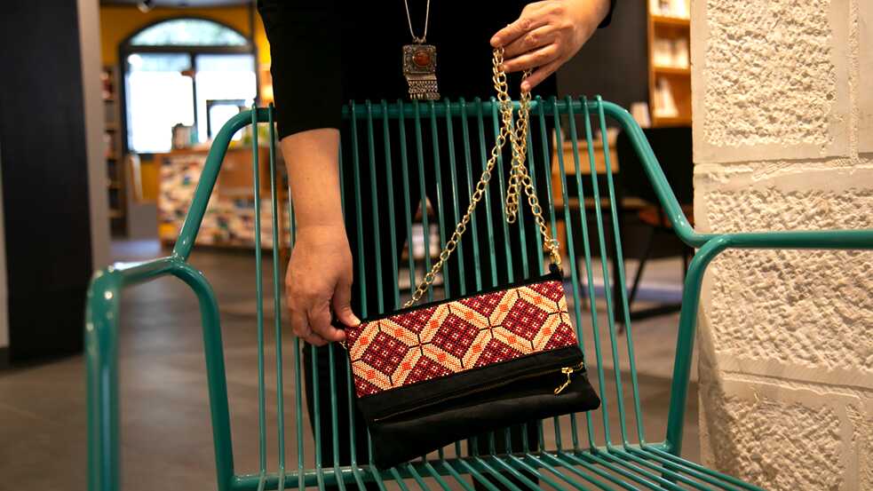 Handbag of a designer during the Sustainable Fashion Symposium