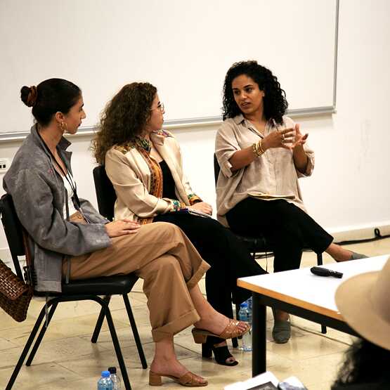 Panel discussion at the Sustainable Fashion Symposium Palestine