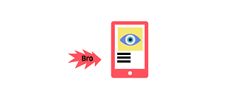 Illustration: Ein Smartphone, daneben eine gezackte Sprechblase die das Wort „Bro“ enthält
