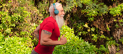 Elderly man jogging