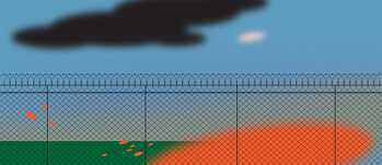 Ansicht einer leeren Landschaft mit Zaun 