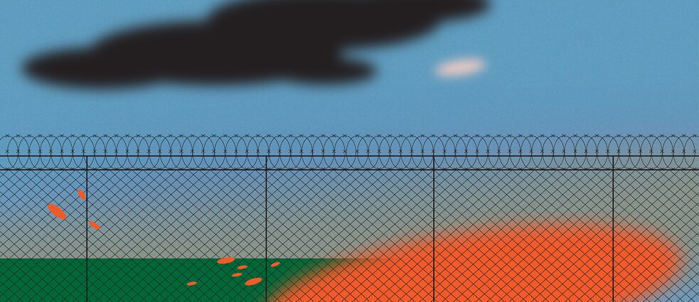 Ansicht einer leeren Landschaft mit Zaun 