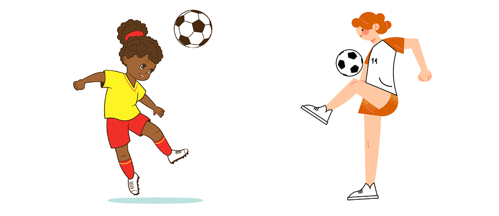 Illustrationen Fußballerinnen