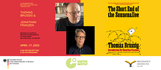 Der deutsche Autor Thomas Brussig mit Jonathan Franzen im Mechanics' Institute