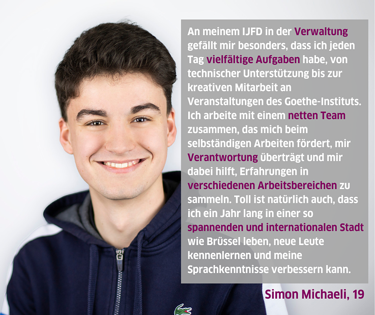 Simon Michaeli erzählt von seinem Alltag als internationaler Jugendfreiwilliger
