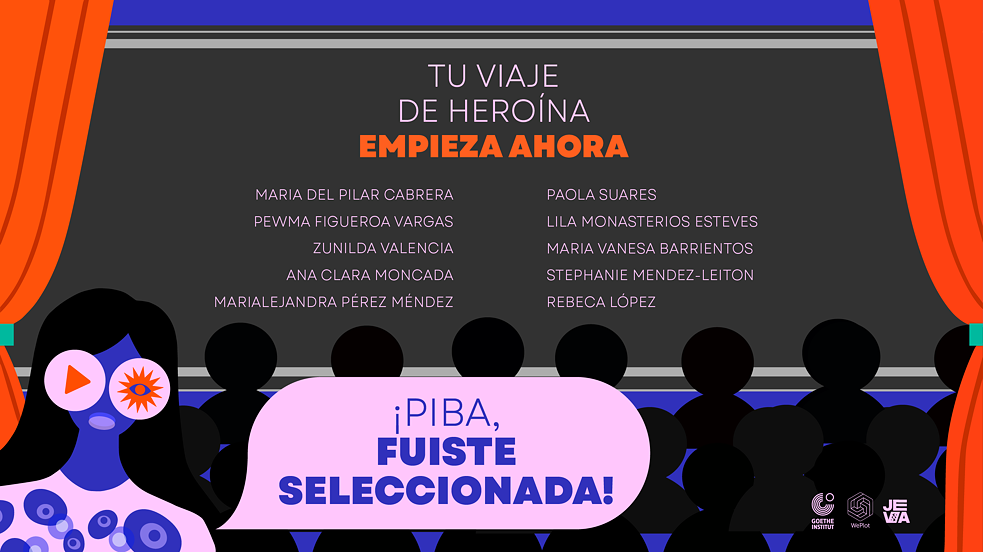ilustración con los nombres de las mujeres argentinas seleccionadas en el proyecto