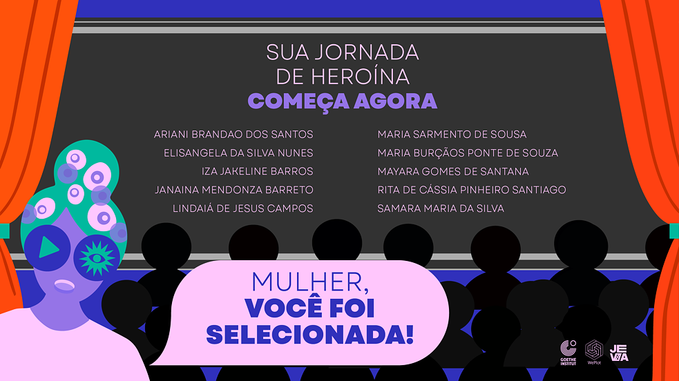  Ilustración con los nombres de las mujeres brasileñas seleccionadas en el marco del proyecto