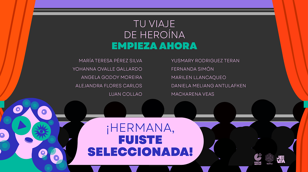 Ilustración con los nombres de las mujeres chilenas seleccionadas en el marco del proyecto