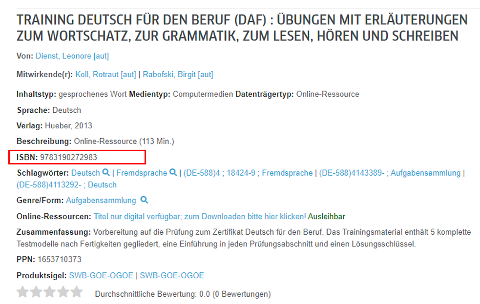 HAN Anweisung ISBN