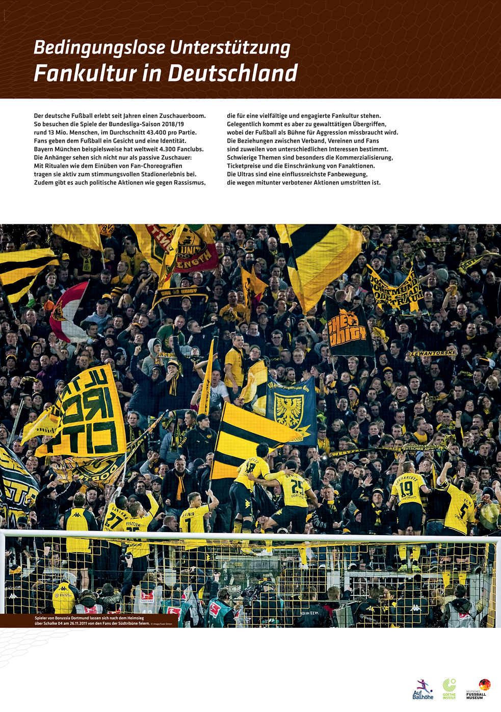 Poster tentang budaya penggemar dalam sepak bola Jerman