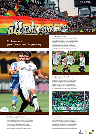 Poster about initiatives against violence in soccer