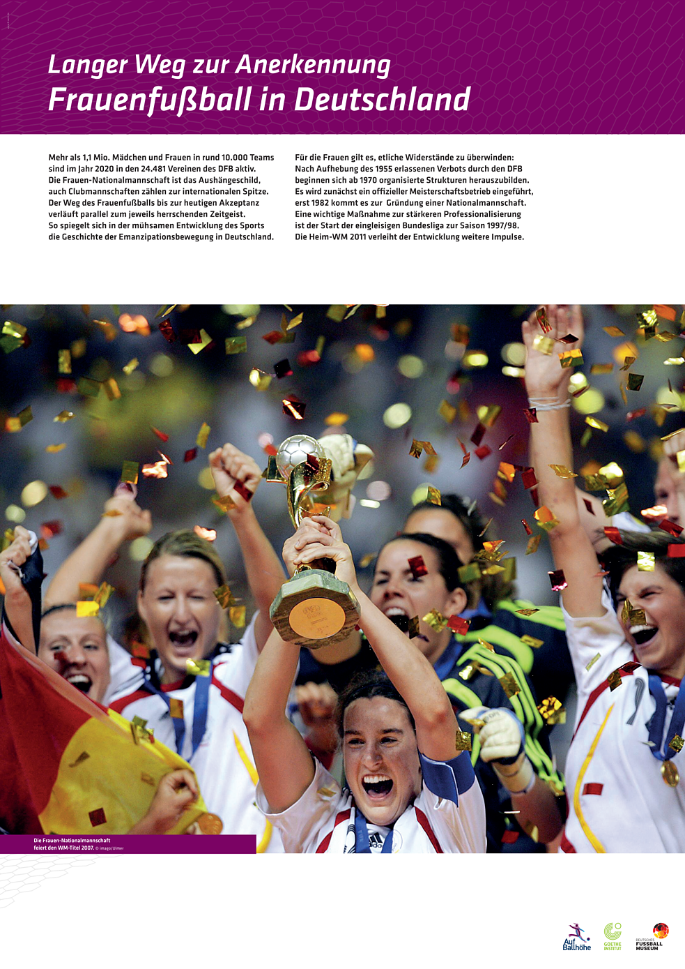 Poster über die Entwicklung des Frauenfußballs in Deutschland
