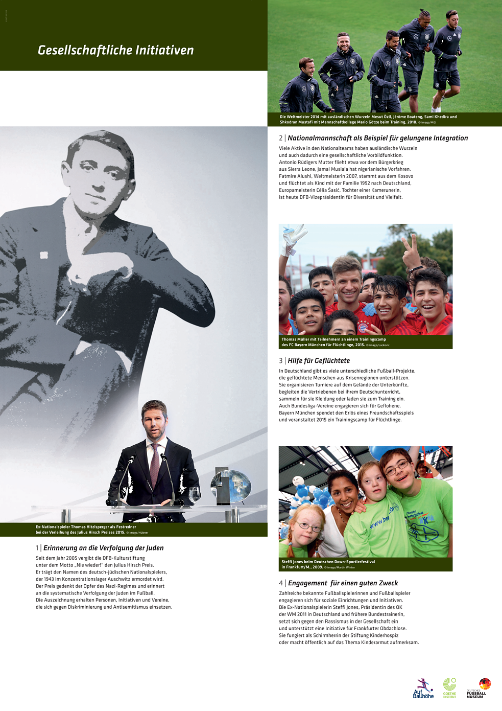 Poster über gesellschaftliches Engagements im Fußball