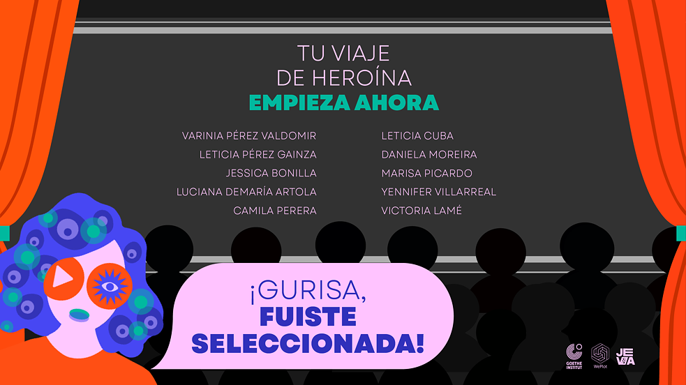Ilustración con los nombres de las mujeres uruguaias seleccionadas en el marco del proyecto