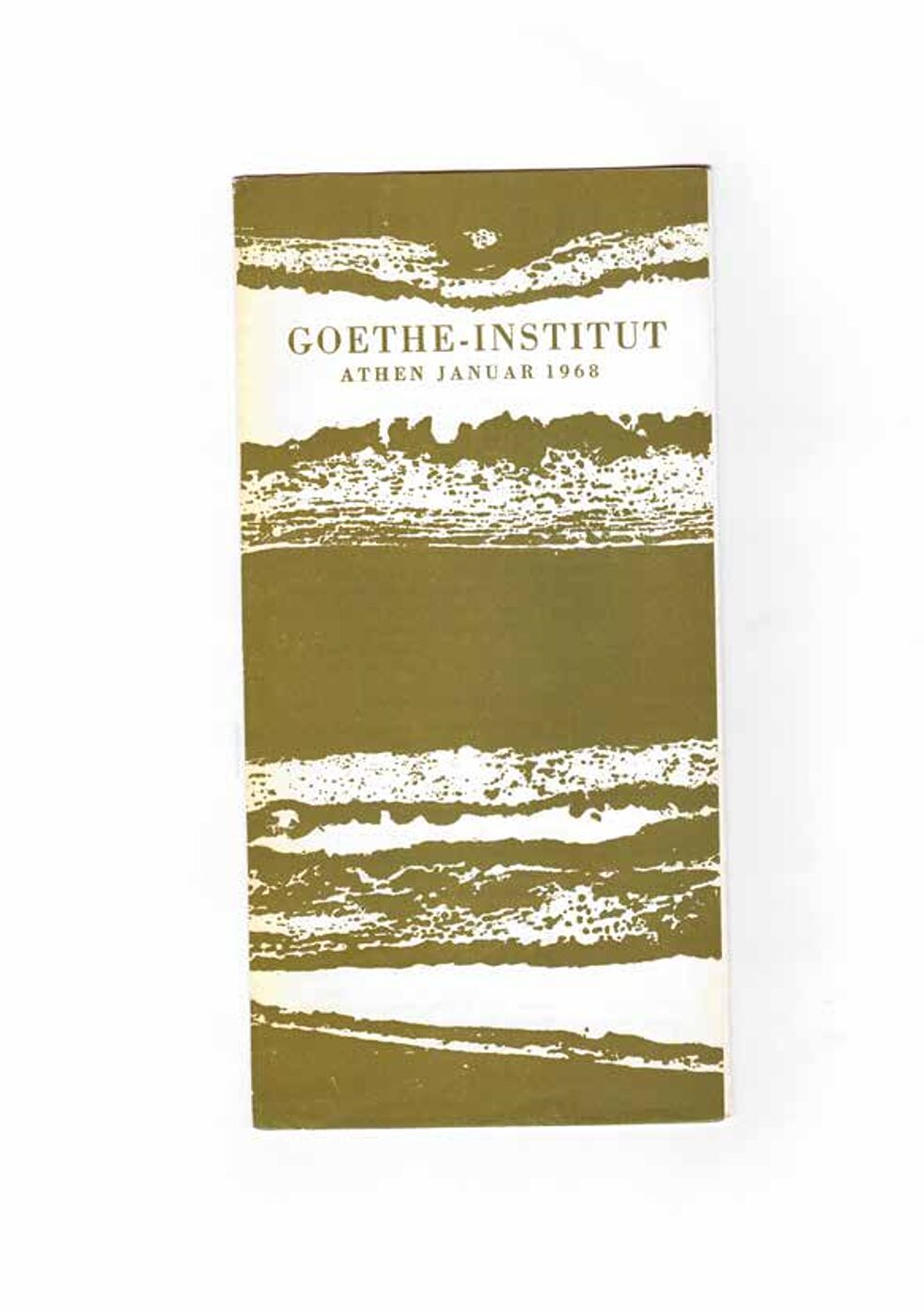 Εξώφυλλο προγράμματος του Goethe-Institut Athen, Ιανουάριος 1968.