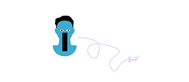 Illustration: A person with wide open mouth, from there a sinuous line at the end of which is a hand with stretched index finger
