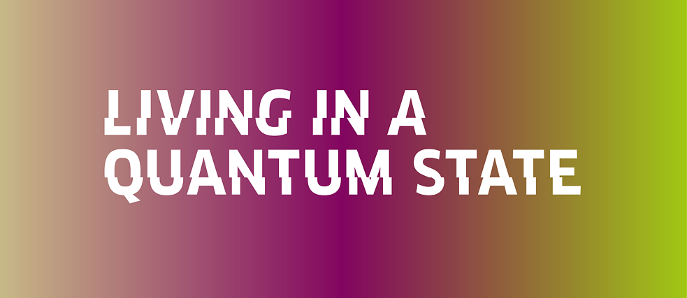 Living in a Quantum State Logo with colorful background